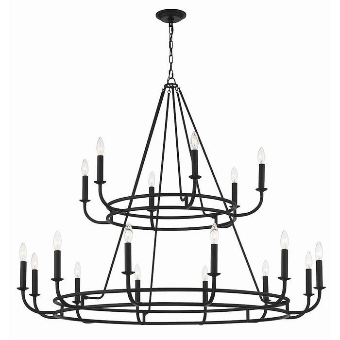 Crystorama Bailey 18 Light Chandelier, Matte Black - BAI-A2109-MK