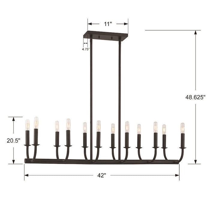 Crystorama Bailey 12 Light Chandelier