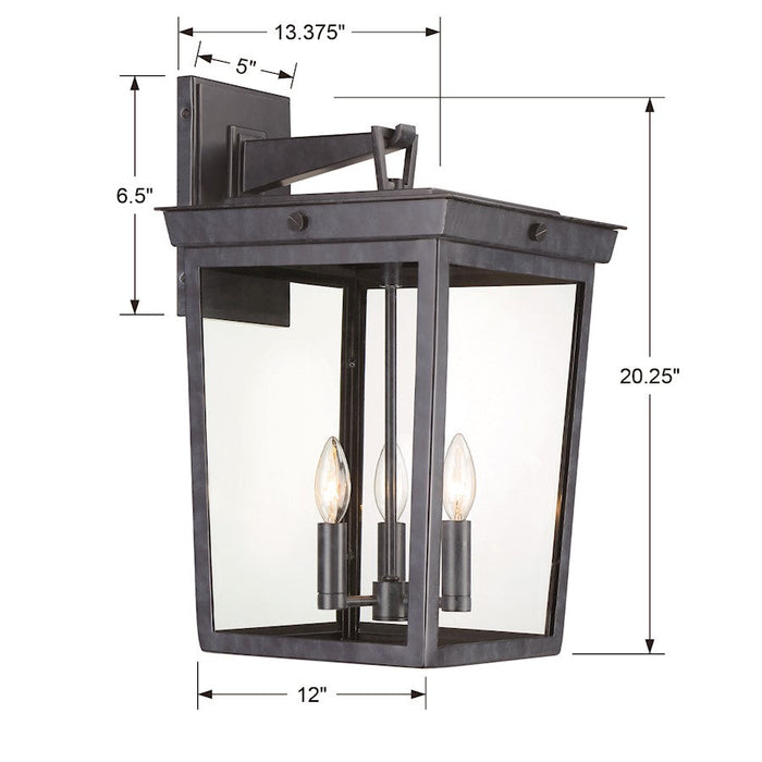 Crystorama Belmont Wall Mount, Graphite