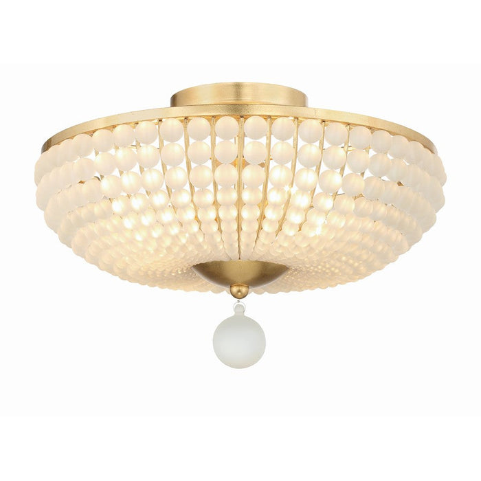 Crystorama Bella 4 Light Semi Flush Mount, Antique Gold - BLA-10665-GA