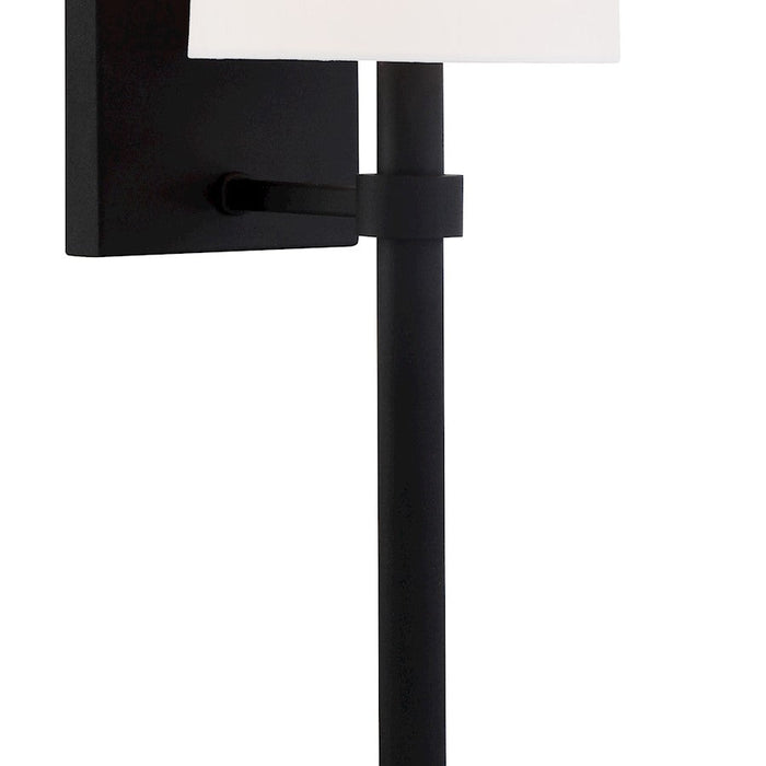 Crystorama Bromley 1 Light Wall Mount, Black Forged