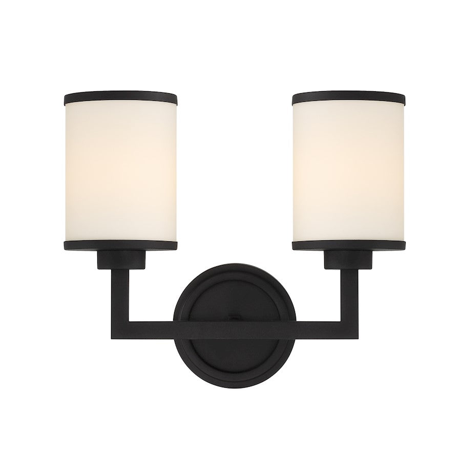 Crystorama Bryant 2 Light Wall Mount, Black Forged - BRY-8002-BF