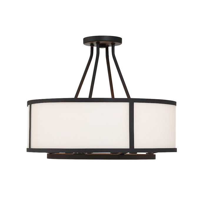 Crystorama Bryant 4 Light Semi Flush Mount, Black Forged