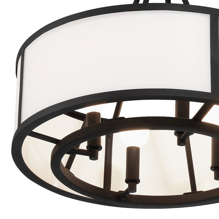 Crystorama Bryant 4 Light Semi Flush Mount, Black Forged