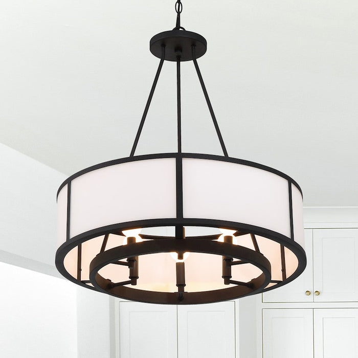 Crystorama Bryant Chandelier, Black Forged