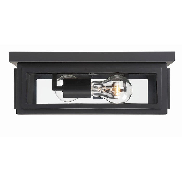 Crystorama Byron 2 Light Outdoor Ceiling Mount, Matte Black - BYR-80100-MK