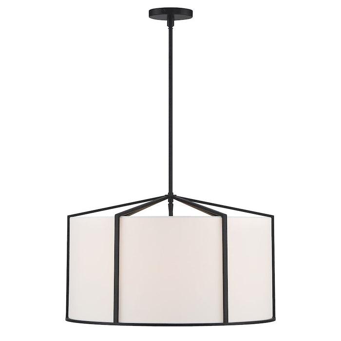 Crystorama Carlyn 6 Light Pendant, Black/White - CAR-9206-BK