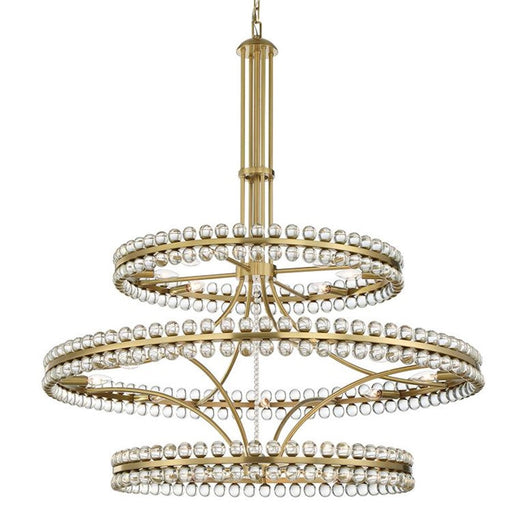 Crystorama Clover 24 Light Chandelier, Aged Brass - CLO-8000-AG