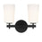 Crystorama Colton 2 Light Wall Mount, Black/White - COL-102-BK