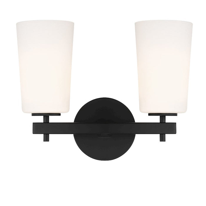 Crystorama Colton 2 Light Wall Mount, Black/White - COL-102-BK