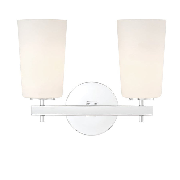 Crystorama Colton 2 Light Wall Mount, Polished Chrome/White - COL-102-CH