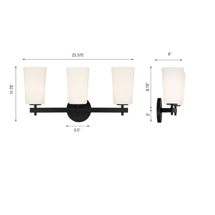 Crystorama Colton 3 Light Wall Mount