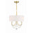 Crystorama Delilah 3 Light Mini Chandelier, Aged Brass/White - DEL-90803-AG