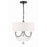 Crystorama Delilah 3 Light Mini Chandelier, Matte Black/White - DEL-90803-MK