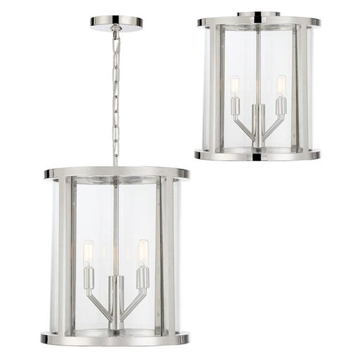 Crystorama Devon 4 Light Lantern, Polished Nickel - DEV-B8004-PN