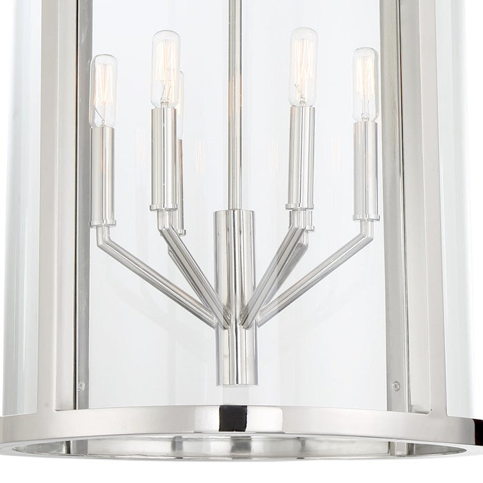 Crystorama Devon 6 Light Lantern, Polished Nickel