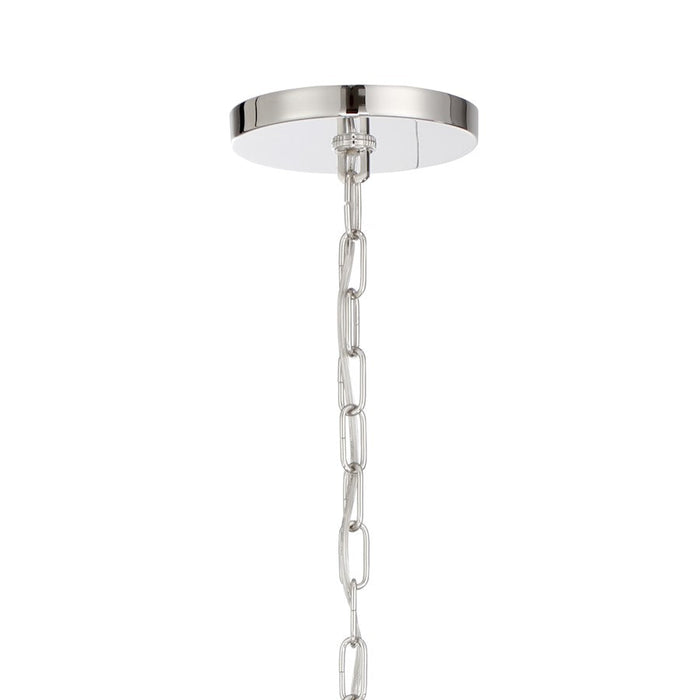 Crystorama Devon 6 Light Lantern, Polished Nickel