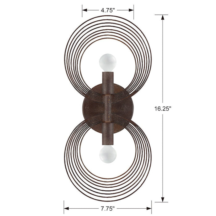 Crystorama Doral 2 Light Wall Mount