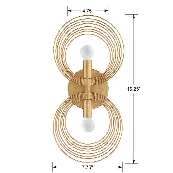 Crystorama Doral 2 Light Wall Mount