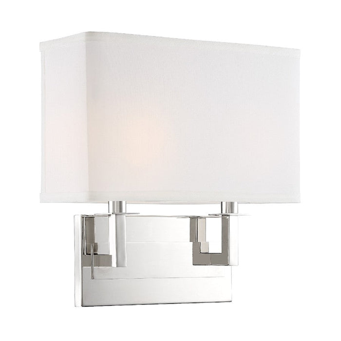 Crystorama Durham 2 Light Polished Nickel Wall Mount