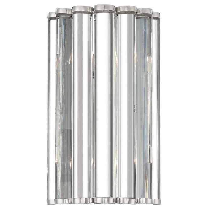 Crystorama Elliot 2 Light Wall Mount, Polished Nickel