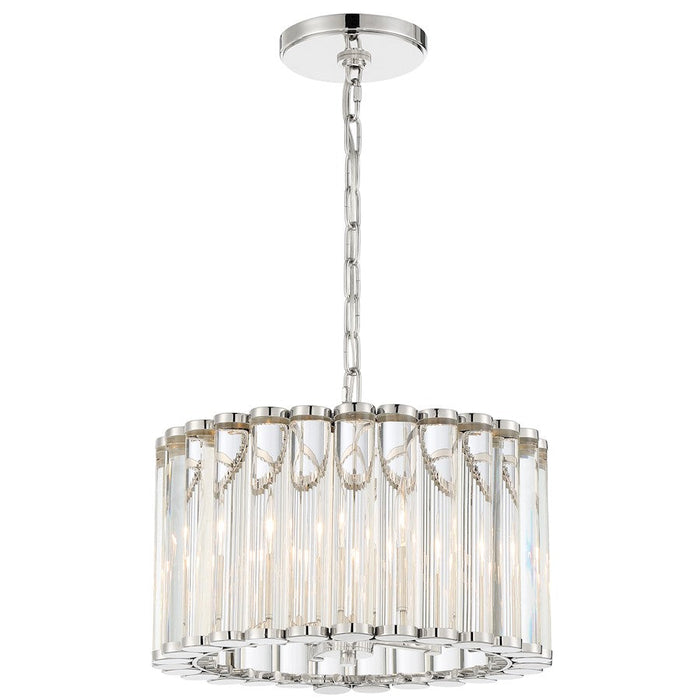 Crystorama Elliot 4 Light Pendant, Polished Nickel