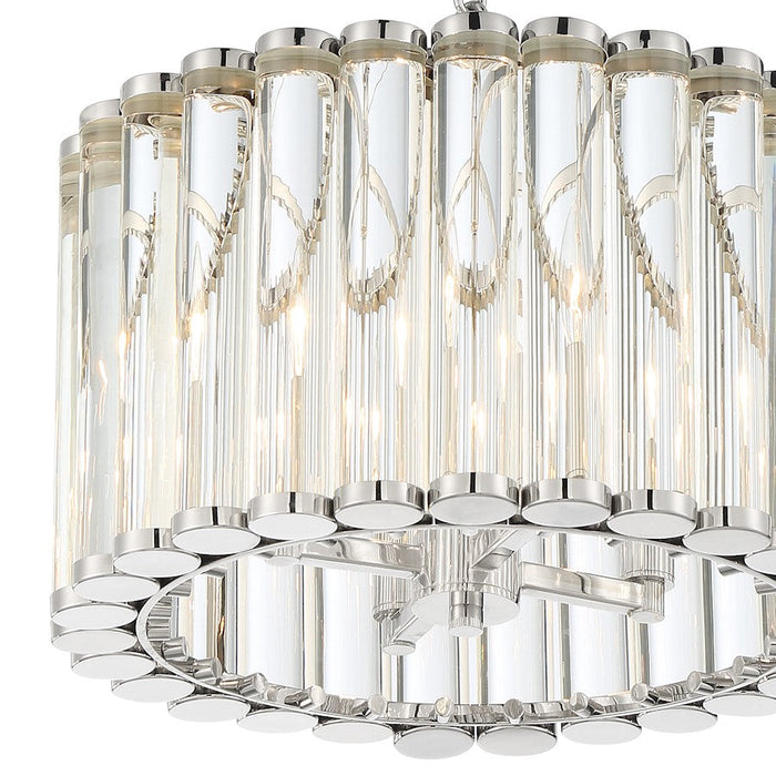 Crystorama Elliot 4 Light Pendant, Polished Nickel