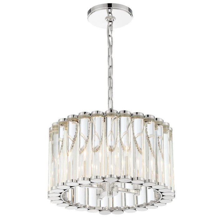 Crystorama Elliot 4 Light Pendant, Polished Nickel