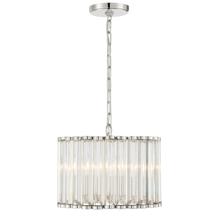 Crystorama Elliot 4 Light Pendant, Polished Nickel