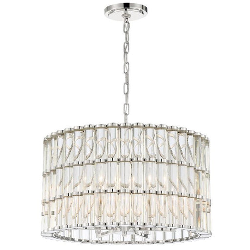 Crystorama Elliot 6 Light Chandelier, Polished Nickel - ELL-B3006-PN