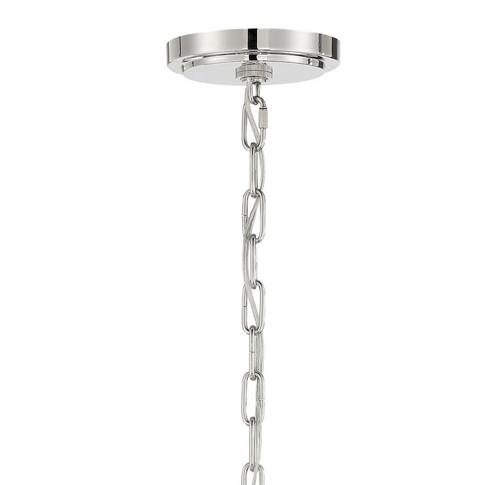 Crystorama Elliot 6 Light Chandelier, Polished Nickel