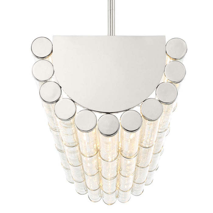 Crystorama Elliot 6 Light Linear Chandelier, Polished Nickel