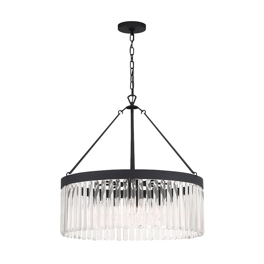 Crystorama Emory 8 Light Chandelier, Black Forged - EMO-5406-BF