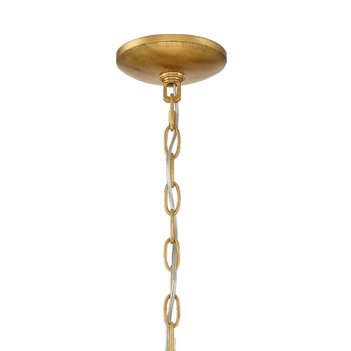 Crystorama Fiona 4 Light Chandelier, Antique Gold with Beads