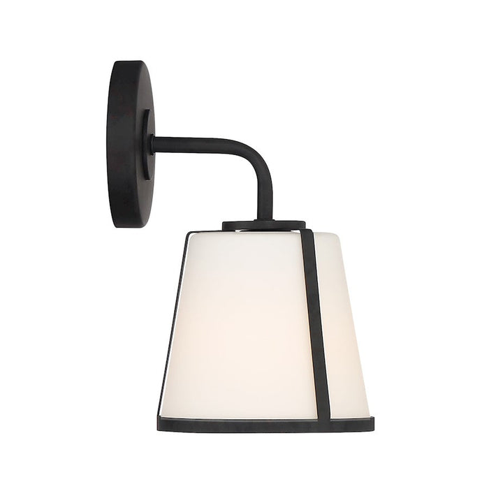 Crystorama Fulton 1 Light Wall Sconce, Black/White - FUL-911-BK