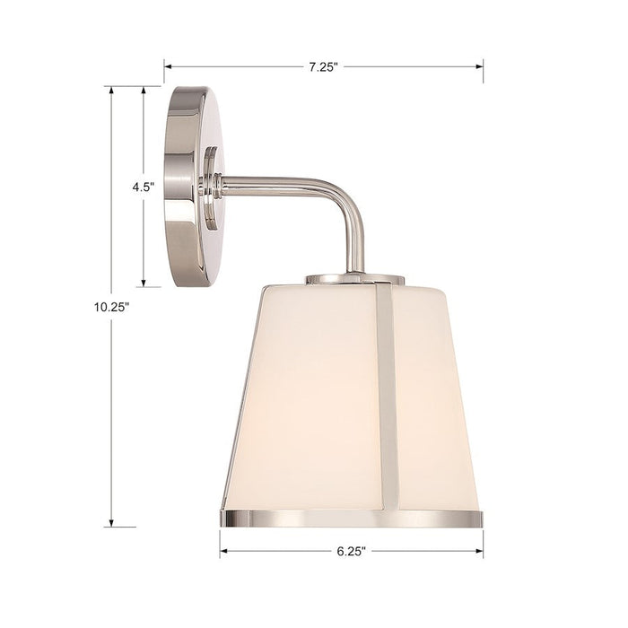 Crystorama Fulton 1 Light Wall Sconce, White