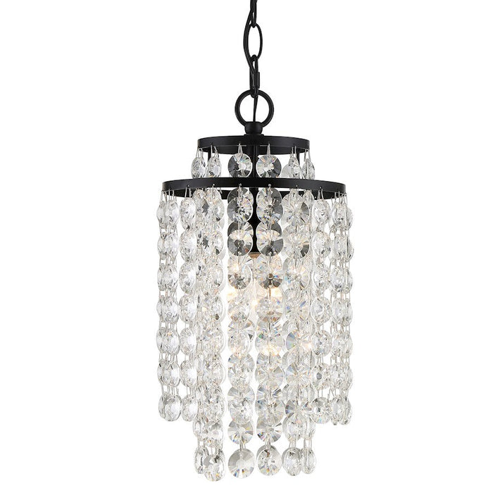 Crystorama Gabrielle 1 Light Mini Chandelier, Matte Black - GAB-B7301-MK