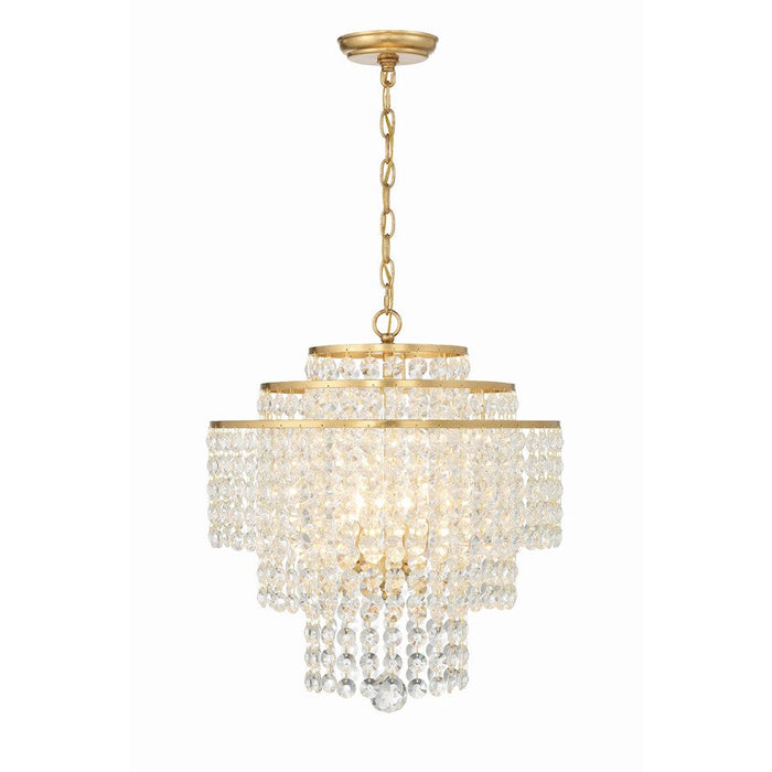 Crystorama Gabrielle 4 Light Chandelier, Antique Gold - GAB-B7304-GA