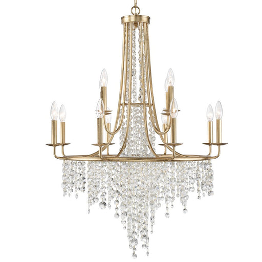 Crystorama Gabrielle 12 Light Chandelier, Antique Gold - GAB-B7312-GA