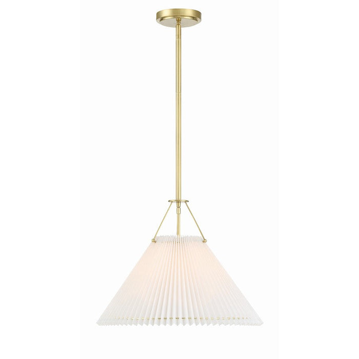 Crystorama Gamma 1 Light 3" Pendant, Aged Brass/White - GAM-71003-AG