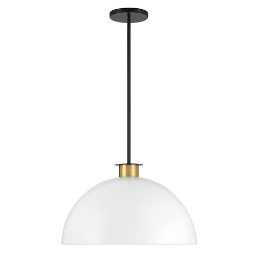 Crystorama Gigi 1 Light Pendant, Black/Aged Brass/White - GIG-815-BK-AG