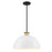 Crystorama Gigi 1 Light Pendant, Black/Aged Brass/White