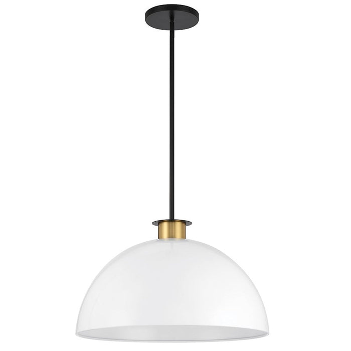 Crystorama Gigi 1 Light Pendant, Black/Aged Brass/White