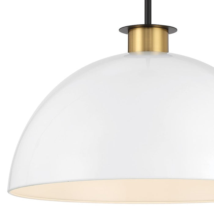 Crystorama Gigi 1 Light Pendant, Black/Aged Brass/White