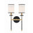 Crystorama Hatfield 2 Light Wall Mount, Black/Vibrant Gold/White - HAT-472-BF-VG