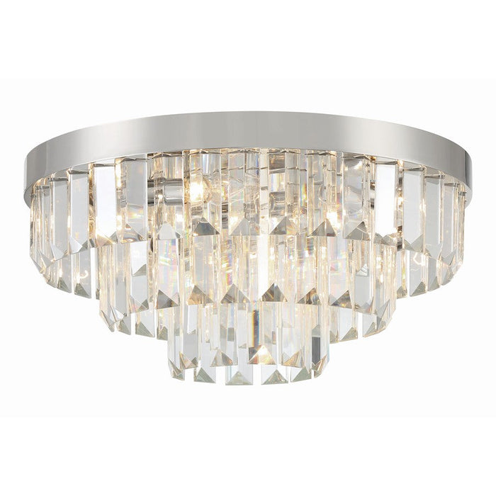 Crystorama Hayes 8 Light Flush Mount, Polished Nickel - HAY-1403-PN