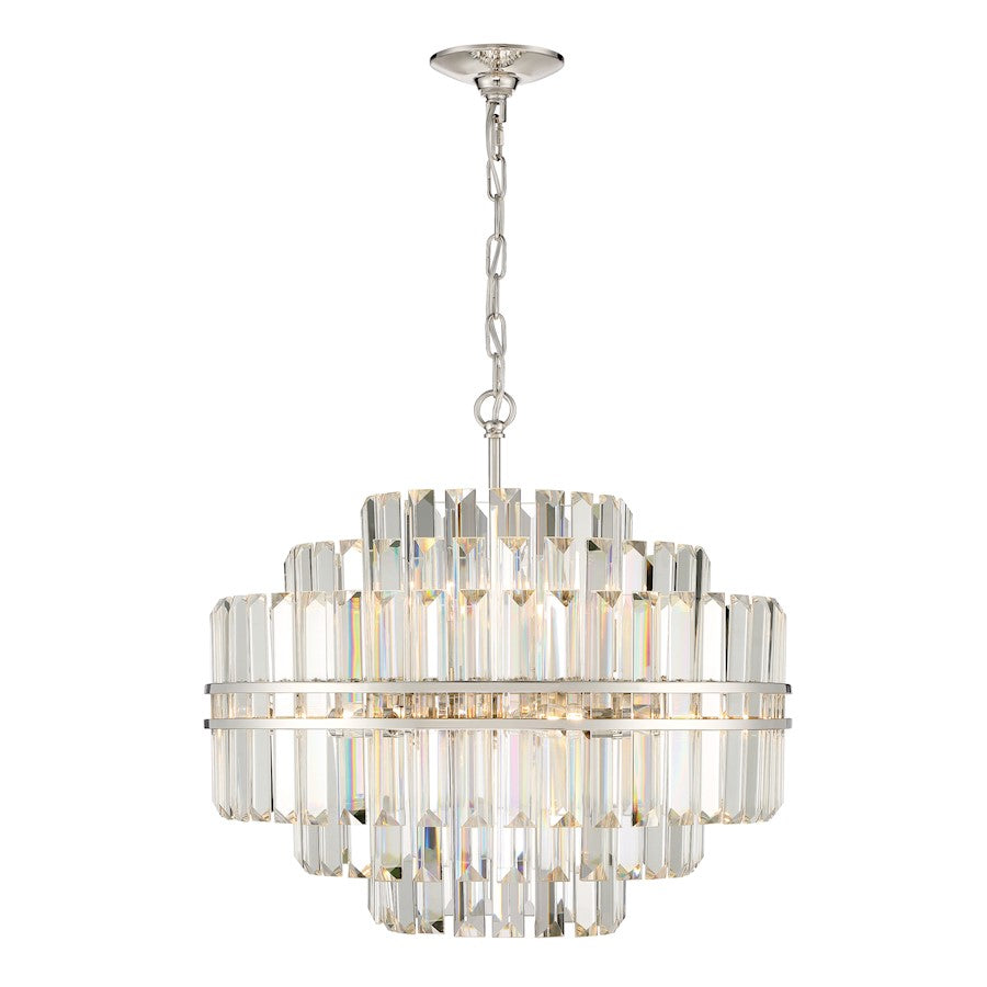 Crystorama Hayes 12 Light Chandelier, Polished Nickel - HAY-1405-PN