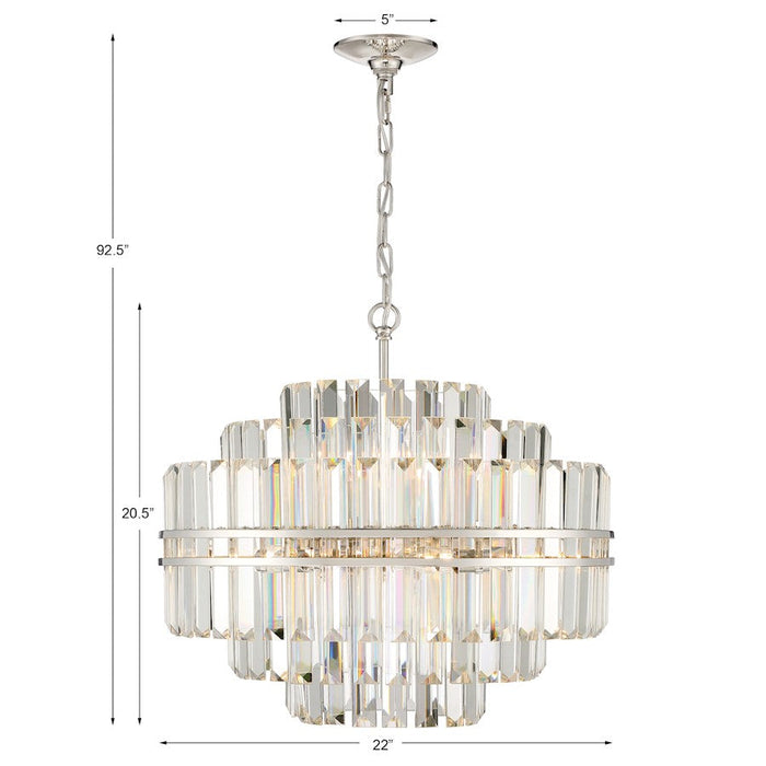 Crystorama Hayes Chandelier, Polished Nickel