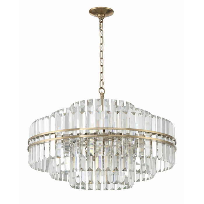 Crystorama Hayes 16 Light 21" Chandelier, Brass/Faceted Crystal