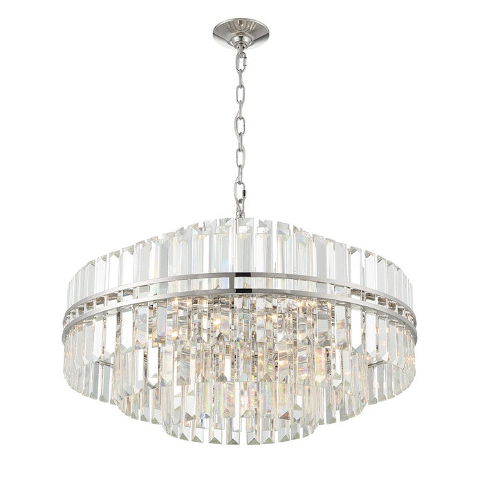 Crystorama Hayes Chandelier, Polished Nickel